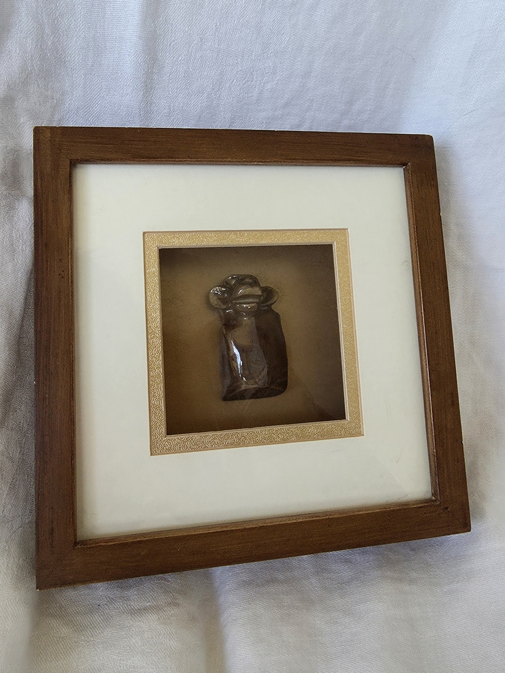 Vintage Chinese Zodiac Shadow Box Wall Art Ceramic Monkey Decor